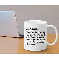 Creative Dons Dear Boss Printed White Ceramic Coffee Mug Tea Cups -350ml-thumb2