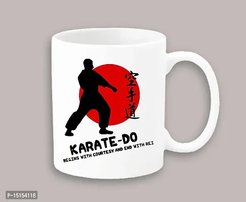 Creative Dons Karate Do Printed White Ceramic Coffee Mug Tea Cup 350ml