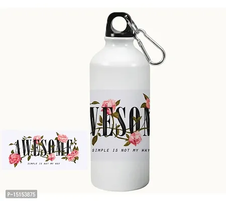 Creative Dons Awesome Printed White Unbreakable Sipper Water Bottle for Adults With Straw Sports Water Bottle (600ml)