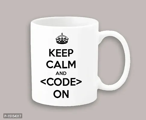 Creative Dons Keep Calm and Code On Printed White Ceramic Coffee Mug Tea Cup 350ml