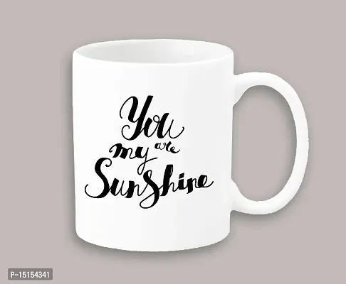 Creative Dons You are My Sunshine Printed White Ceramic Coffee Mug Tea Cup 350ml