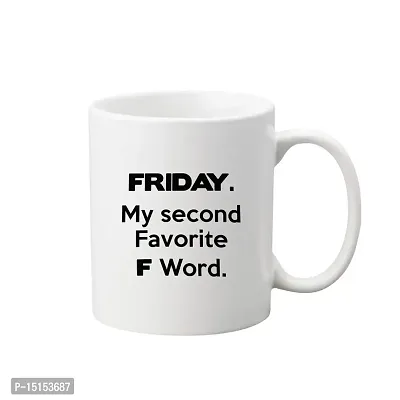 Creative Dons Friday Printed White Ceramic Coffee Mug Tea Cups 350ml