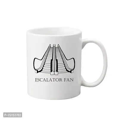 Creative Dons Escalator Fan Printed White Ceramic Coffee Mug Tea Cups 350ml