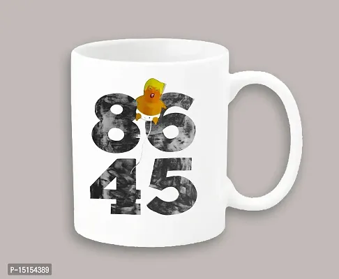 Creative Dons Numeric Printed White Ceramic Coffee Mug Tea Cup 350ml