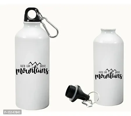 Creative Dons Fait Can Move Mountains Printed White Unbreakable Sipper Water Bottle for Adults With Straw Sports Water Bottle (600ml)-thumb2