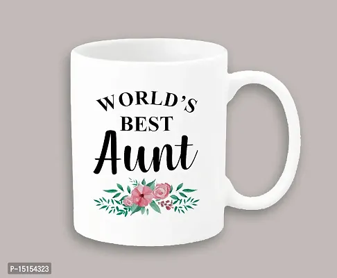 Creative Dons World 'S Best Aunt Printed White Ceramic Coffee Mug Tea Cup 350ml