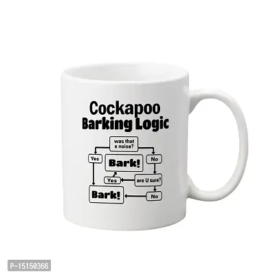 Creative Dons Cockapoo Barking Logic Printed White Ceramic Coffee Mug Tea Cups 350ml