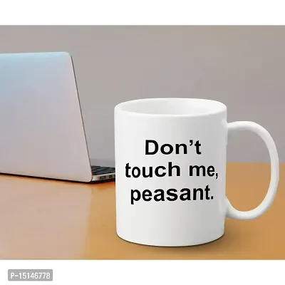 Creative Dons Don't Touch Me Peasant Printed White Ceramic Coffee Mug Tea Cups 350ml-thumb3