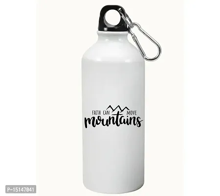 Creative Dons Fait Can Move Mountains Printed White Unbreakable Sipper Water Bottle for Adults With Straw Sports Water Bottle (600ml)