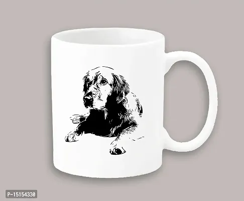 Creative Dons Dog Printed White Ceramic Coffee Mug Tea Cup 350 ml