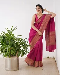 Classic Art Silk Jacquard Saree with Blouse piece-thumb4