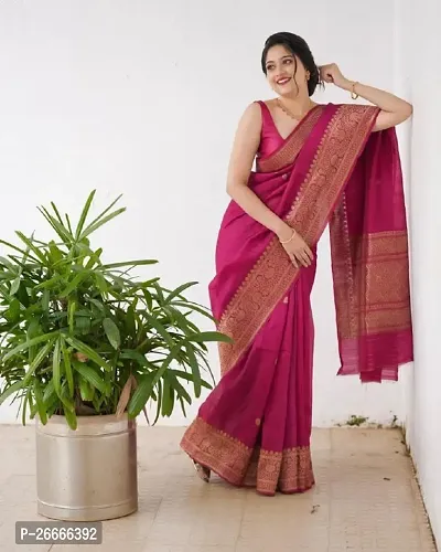 Classic Art Silk Jacquard Saree with Blouse piece-thumb5