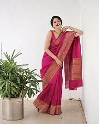 Classic Art Silk Jacquard Saree with Blouse piece-thumb1