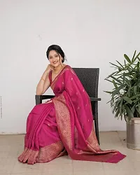 Classic Art Silk Jacquard Saree with Blouse piece-thumb2