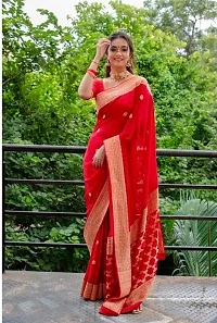 Classic Art Silk Jacquard Saree with Blouse piece-thumb1