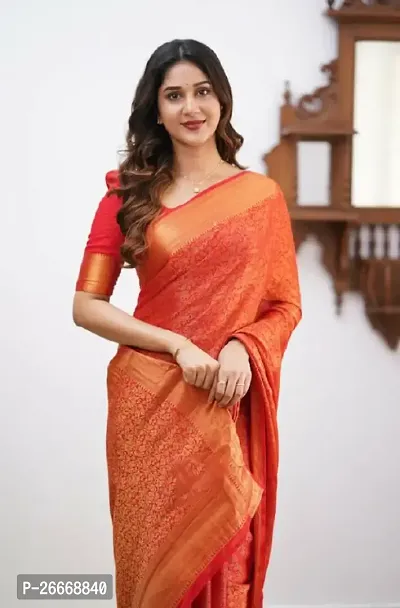 Classic Art Silk Jacquard Saree with Blouse piece-thumb5