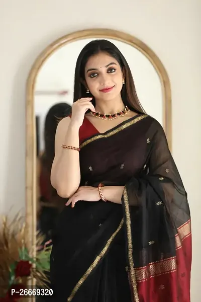 Classic Art Silk Saree with Blouse piece for Women-thumb2