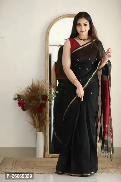 Classic Art Silk Saree with Blouse piece for Women-thumb3