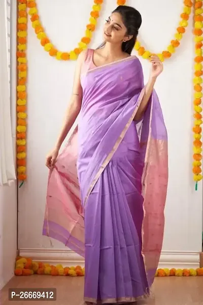 Classic Art Silk Saree with Blouse piece for Women-thumb5