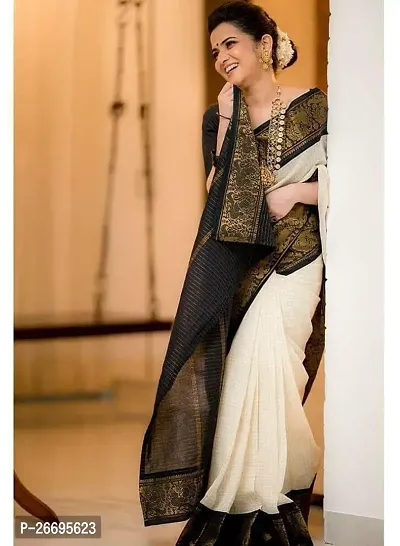 Classic Art Silk Jacquard Saree with Blouse piece-thumb2