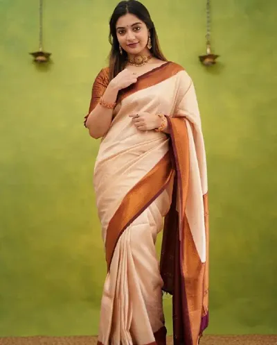 JIKUBA Women's Banarasi Kanjivaram Soft Silk Saree