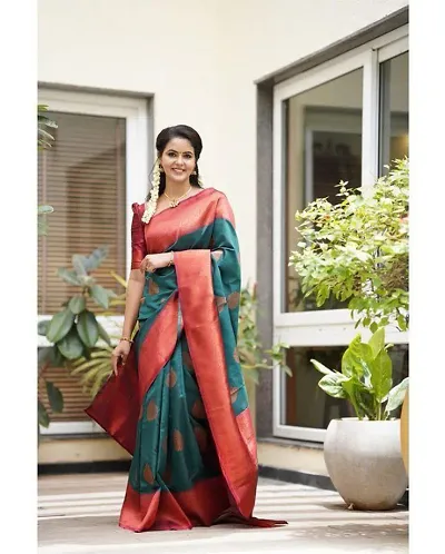 Elegant Art Silk Saree with Blouse piece 