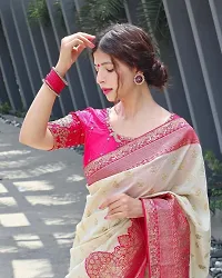 Classic Art Silk Jacquard Saree with Blouse piece-thumb4