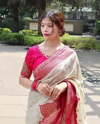 Classic Art Silk Jacquard Saree with Blouse piece-thumb1