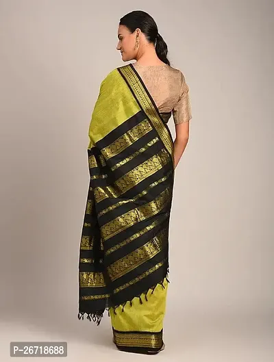 Soft Lichi Silk Saree Beautiful Jacquard Rich Pallu Design Work Zari Woven Saree With Blouse Piece-thumb3