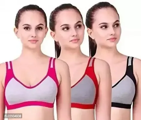 Stylish Synthetic Solid Bras For Women Pack Of 3-thumb0