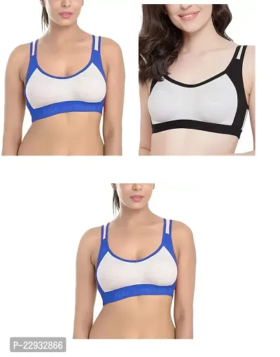 Stylish  Cotton Solid Bras For Women Pack Of 3-thumb0