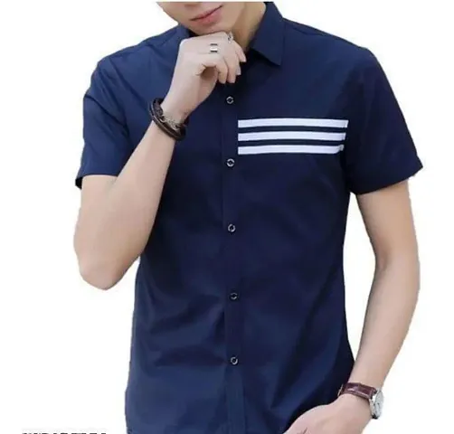 Man Half Sleeve Solid Shirt