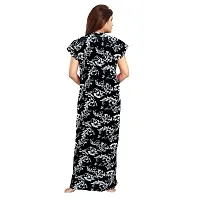 Fancy Black Cotton Nighty For Women-thumb1