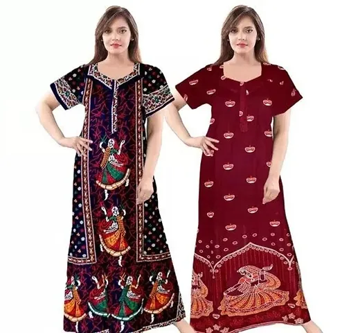 Stylish Fancy Nighty Combo For Women Pack Of 2