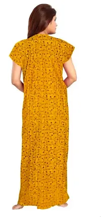 Fancy Yellow Cotton Nighty For Women-thumb1