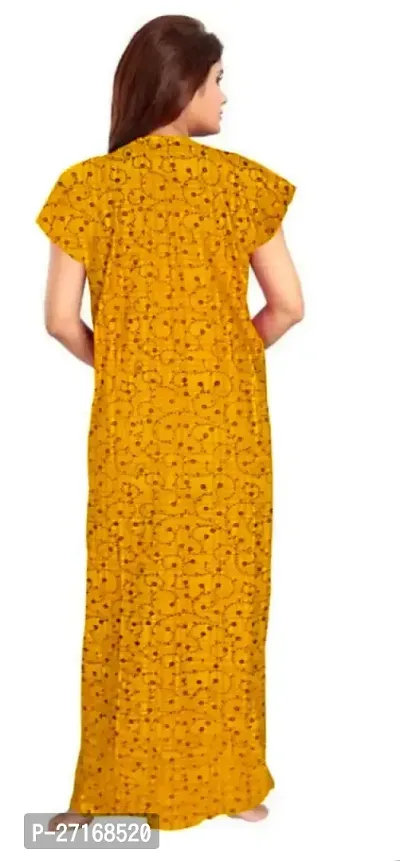 Fancy Yellow Cotton Nighty For Women-thumb2