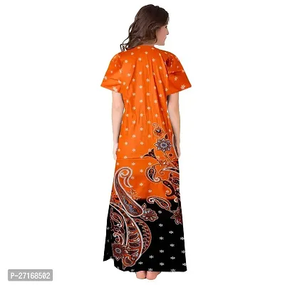 Fancy Orange Cotton Nighty For Women-thumb2