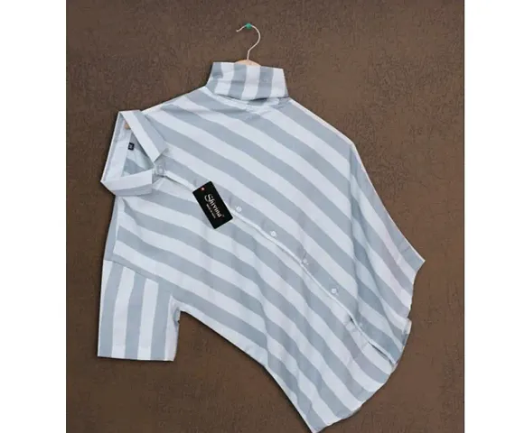 Trendy Blend Striped Casual Shirt For Men