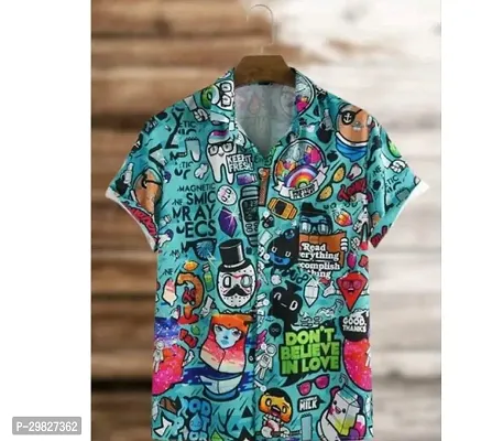 Stylish Multicoloured Cotton Blend Printed Casual Shirt For Men