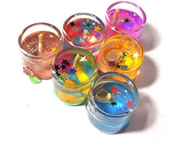 Colorful Gel Candle/ Glass Diya