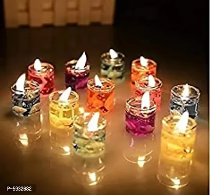 Jelly Gel Candles for Home Deacute;cor Diwali Decoration, Spa, Birthdays Party, Festivals (Pack of 12)