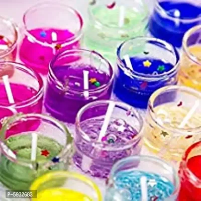 Jelly Gel Candles for Home Deacute;cor Diwali Decoration, Spa, Birthdays Party, Festivals (Pack of 12)-thumb0