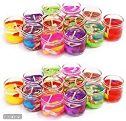 Multi Colored Mini Dark Gel Candle Combo for Decoration ( 24 Candles )-thumb0