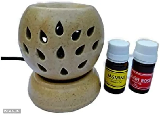 Home Deacute;cor Ceramic Aroma Electric Heat Diffuser for Home (10 ml Aroma Oil in Fragrance of Rose  Jasmine )