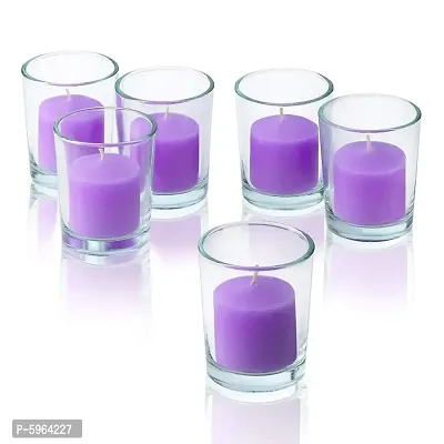 Paraffin Wax Ocean Breeze Fragrance Votive Candles (Set of 6, Blue) without Glass only Candles-thumb0