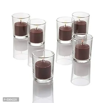 Set of 6 SandalWood Fragrance Votive Candles, Burning Time Approx 5 Hours Each without Glass only Candles-thumb0