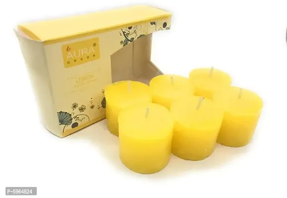 Lemon Fragrance Votive Candles (Pack of 6)-thumb0