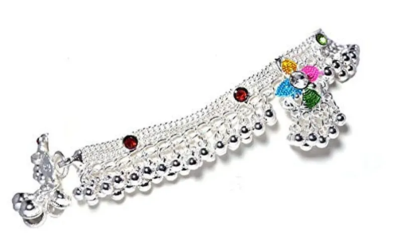 Stylish Plated Brass Thin Anklets Kolusu Payal Ghungroo for Women