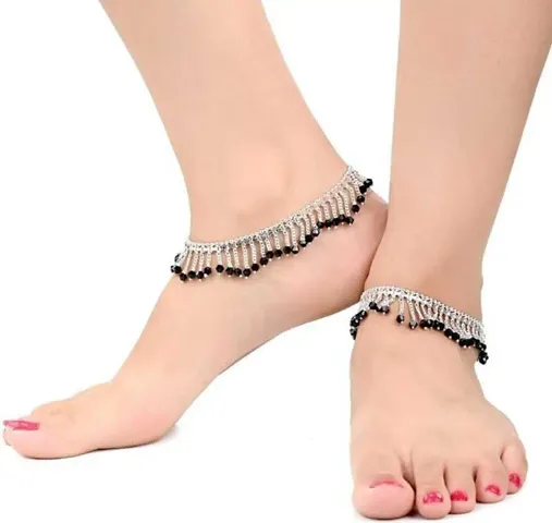 Traditional Silver Plated Anklets for Women