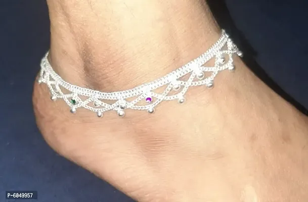 Beads Studded Silver Anklet for Women/Girls hellip;-thumb4